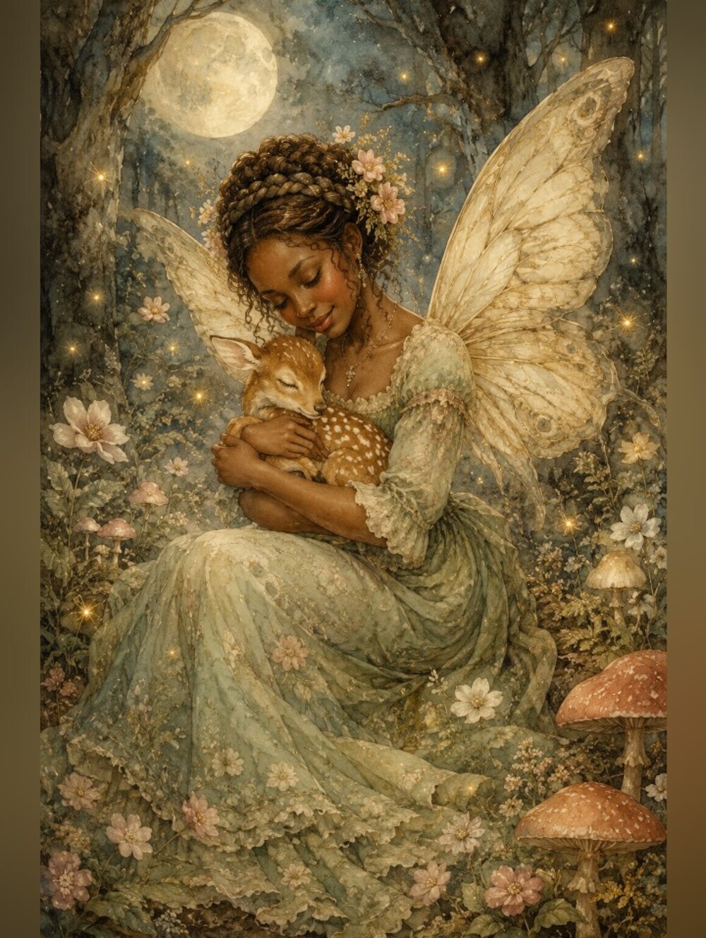 8pc=BEAUTIFUL BLACK Fairy IMAGE PRINTS SPECIAL. - Picture 1 of 8